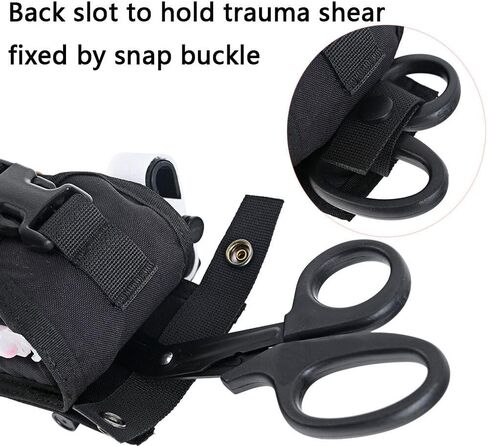 SABADO Tactical Blow Out Med Pouch Bleeder Emergency First Aid Kit MOLLE Clip Trauma Shears Tourniquet Holder Empty IFAK Pouch (Kit Not Included) Security Survival Gear in Kuwait