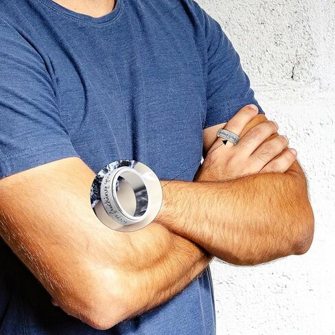 Fidget Ring Women for Anxiety Rings:Personalized Inspirational Mantra Stainless Steel Silver Black Rainbow Rose Gold Spinning Ring for Men Women Friend Encouragement Gift size 6 7 8 9 10 in Kuwait