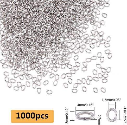 DICOSMETIC 1000Pcs Jump Rings Stainless Steel Small O Rings 3x2.5mm Jewelry Round Rings Open Jump Rings Metal Jump Rings Bulk for DIY Crafts Keychain Jewelry Making and Repair in Saudi Arabia