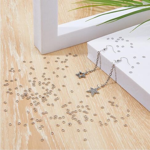 DICOSMETIC 1000Pcs Jump Rings Stainless Steel Small O Rings 3x2.5mm Jewelry Round Rings Open Jump Rings Metal Jump Rings Bulk for DIY Crafts Keychain Jewelry Making and Repair in Saudi Arabia
