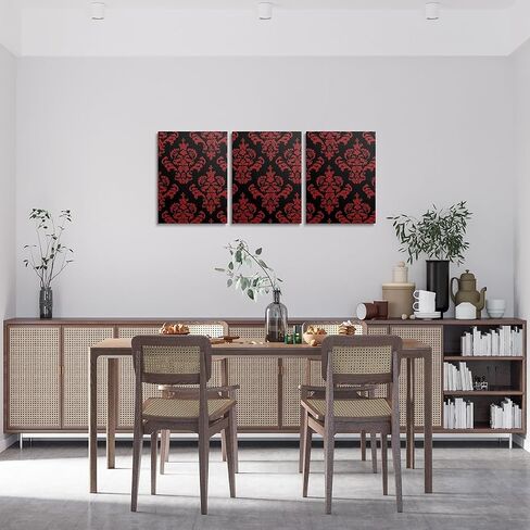 Feelyou Red Damask Wall Decor for Room Room Room Wall Art Antique Victorian Painting Wall Wallworks Hang Pictures for Office Decor in Kuwait