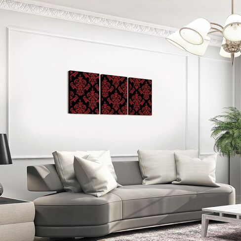 Feelyou Red Damask Wall Decor for Room Room Room Wall Art Antique Victorian Painting Wall Wallworks Hang Pictures for Office Decor in Kuwait