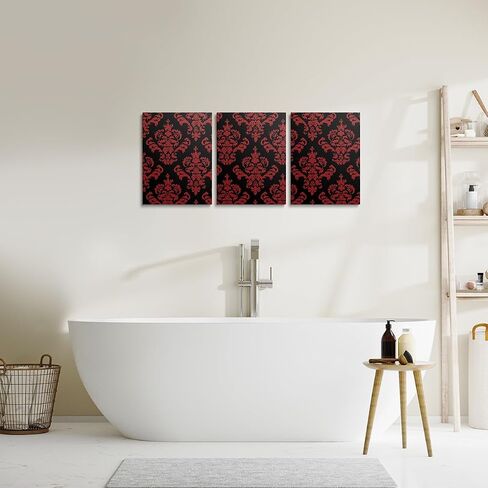 Feelyou Red Damask Wall Decor for Room Room Room Wall Art Antique Victorian Painting Wall Wallworks Hang Pictures for Office Decor in Kuwait