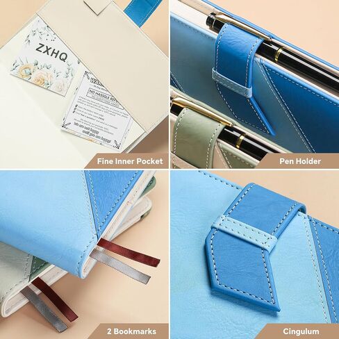 ZXHQ Lined Journal Notebook for Writing, Hardcover(21 cm x 15.5 cm) Leather Journal for Women Men, Dual-Tone Design, 100 Gsm Thick Paper, with Inner Pocket - Purple in Saudi Arabia
