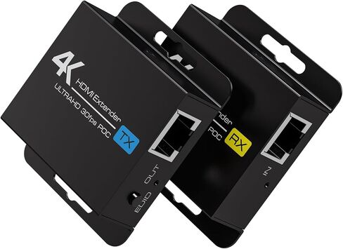 HDMI Extender Over Ethernet Cat5e/6 Up to 196Ft Adapter Converter Repeater Balun Transmitter Receiver Power Over Cat Support Full 1080p 3D POC HDCP EDID Copy from Displays in Saudi Arabia
