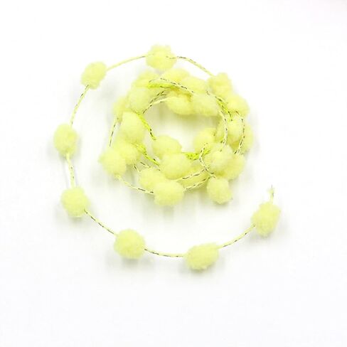 Yalulu 20 Meters Mini Pom Poms Trim, Iron Wire Tiny Pom Pom Ball Fringe Trim DIY Craft Sewing Accessory Decorating Tape (White) in Saudi Arabia