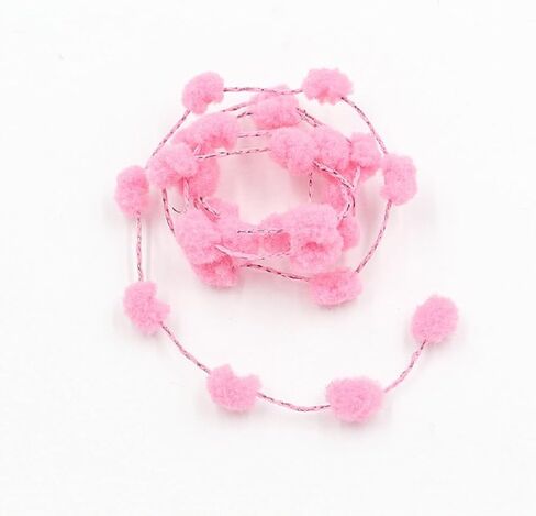 Yalulu 20 Meters Mini Pom Poms Trim, Iron Wire Tiny Pom Pom Ball Fringe Trim DIY Craft Sewing Accessory Decorating Tape (White) in Saudi Arabia