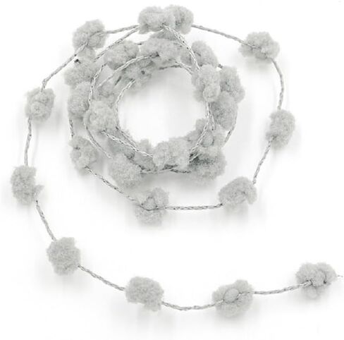 Yalulu 20 Meters Mini Pom Poms Trim, Iron Wire Tiny Pom Pom Ball Fringe Trim DIY Craft Sewing Accessory Decorating Tape (White) in Saudi Arabia
