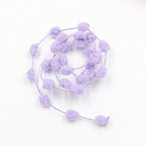 Yalulu 20 Meters Mini Pom Poms Trim, Iron Wire Tiny Pom Pom Ball Fringe Trim DIY Craft Sewing Accessory Decorating Tape (White) in Saudi Arabia