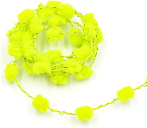 Yalulu 20 Meters Mini Pom Poms Trim, Iron Wire Tiny Pom Pom Ball Fringe Trim DIY Craft Sewing Accessory Decorating Tape (White) in Saudi Arabia