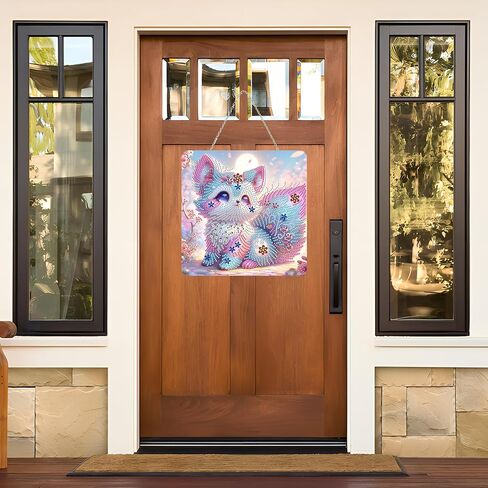 JJFox DIY Diamond Art Hanging Kit for Adult,Special Shaped Rhinestone,Acrylic Diamond Art Painting Window Pendants Home Garden Wall Hanging Kits Hanging Ornament,Double Sided (Flower) in Saudi Arabia