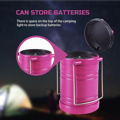 Lichamp 4 Pack LED Camping Lanterns, Battery Powered Camping Lights COB Super Bright Collapsible Flashlight Portable Emergency Supplies Kit, I4AF in Saudi Arabia