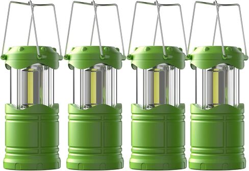 Lichamp 4 Pack LED Camping Lanterns, Battery Powered Camping Lights COB Super Bright Collapsible Flashlight Portable Emergency Supplies Kit, I4AF in Saudi Arabia