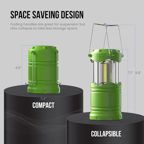 Lichamp 4 Pack LED Camping Lanterns, Battery Powered Camping Lights COB Super Bright Collapsible Flashlight Portable Emergency Supplies Kit, I4AF in Saudi Arabia