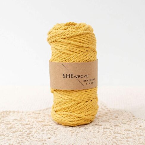 Macrame Cord 4mm 3 Strand 100% Natural Cotton Macrame Rope Cotton Cord Perfect Macrame Supplies for Wall Hanging Plant Hangers Crafts Knitting Decorative Projects(Ginger) in Saudi Arabia
