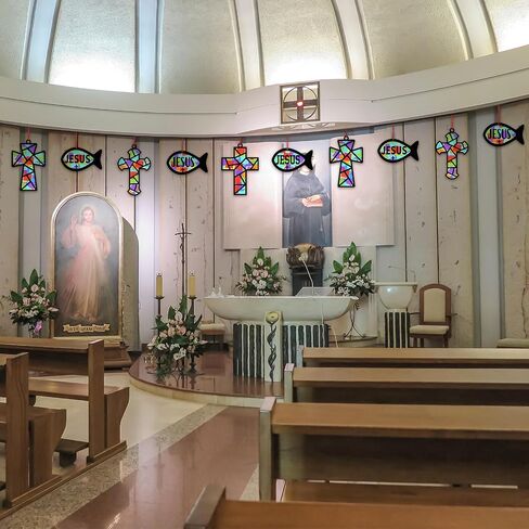 24 Sets Religious Cross Crafts Religious Tissue Paper Craft Kit DIY Christian Crafts Kit Resurrection Church Craft Ornaments Jesus Sunday School Craft in Kuwait