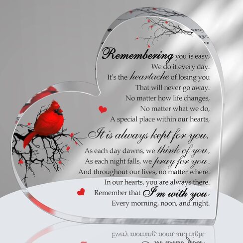 Memorial Gifts for Loss of Mother Acrylic Heart Bereavement Sympathy Condolence in Remembrance Loving Mom Plaque Gifts Funeral Favors Sign Sympathy Gifts for Loss of Mom in Memory of Mom in Saudi Arabia