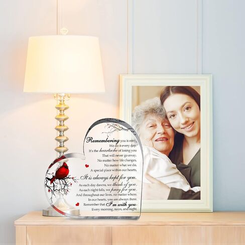 Memorial Gifts for Loss of Mother Acrylic Heart Bereavement Sympathy Condolence in Remembrance Loving Mom Plaque Gifts Funeral Favors Sign Sympathy Gifts for Loss of Mom in Memory of Mom in Saudi Arabia