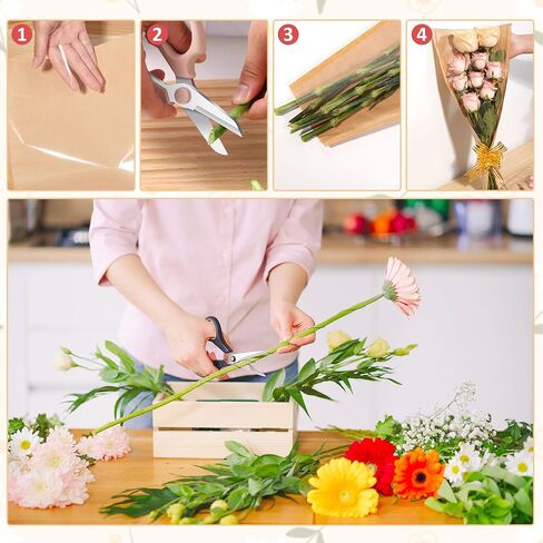 أكياس زهرة Joyit للباقات ، و 50pcs أكياس التغليف Kraft ، 9.8in × 18 بوصة الأكمام الورقية الأزهار للباقات الأزهار التغليف in Kuwait