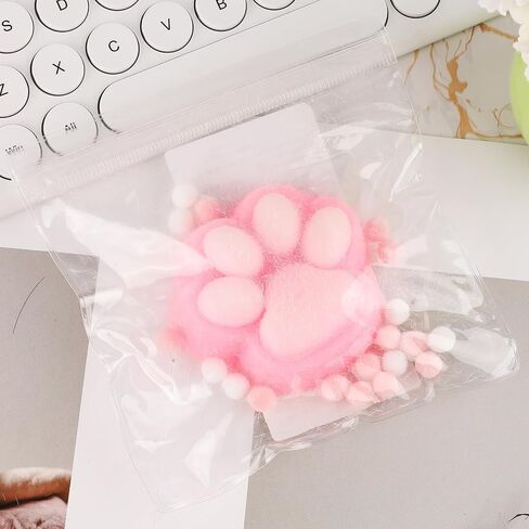 Cat Paw Squeeze Toys, Plastic Taba Soft Cat Paw with 10 Mini Fluffy Balls Novelty Kawaii Jelly Kitty Paw Soft Relaxing Animals Fidget Toys for Kids Teenagers Adults (Blue) in Saudi Arabia