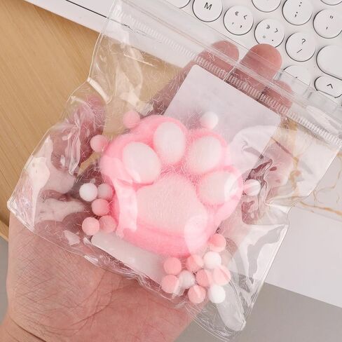 Cat Paw Squeeze Toys, Plastic Taba Soft Cat Paw with 10 Mini Fluffy Balls Novelty Kawaii Jelly Kitty Paw Soft Relaxing Animals Fidget Toys for Kids Teenagers Adults (Blue) in Saudi Arabia