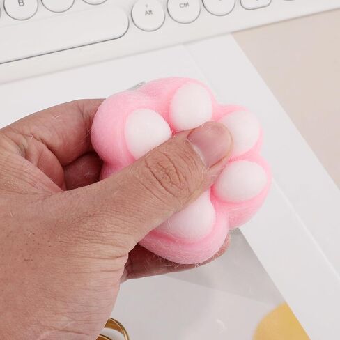 Cat Paw Squeeze Toys, Plastic Taba Soft Cat Paw with 10 Mini Fluffy Balls Novelty Kawaii Jelly Kitty Paw Soft Relaxing Animals Fidget Toys for Kids Teenagers Adults (Blue) in Saudi Arabia