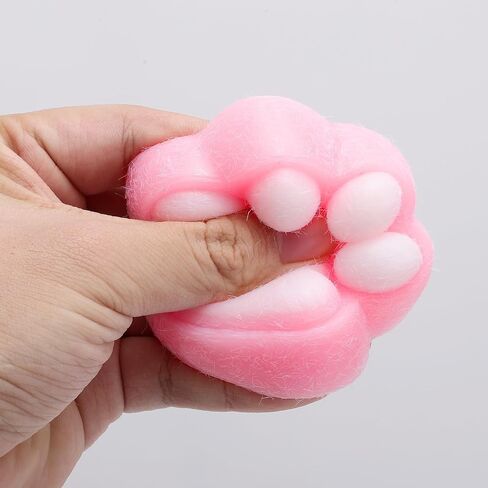 Cat Paw Squeeze Toys, Plastic Taba Soft Cat Paw with 10 Mini Fluffy Balls Novelty Kawaii Jelly Kitty Paw Soft Relaxing Animals Fidget Toys for Kids Teenagers Adults (Blue) in Saudi Arabia