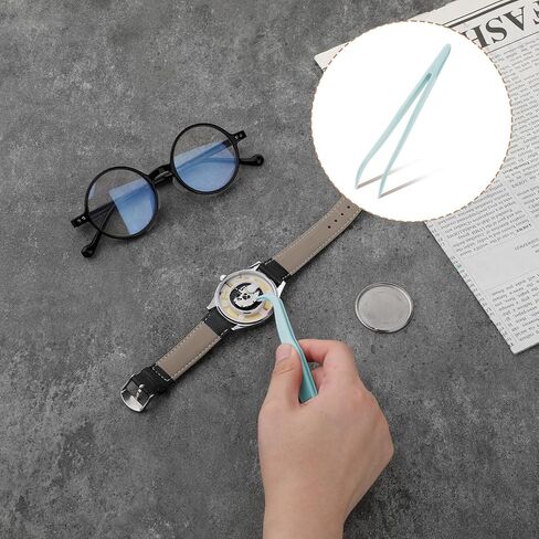 12pc Plastic Tweezers, 4.5 Inch Bent Tweezers for Kids DIY Jewelry Making, Crafts, Baking Decoration, Reptile Feeding, Blue in Kuwait