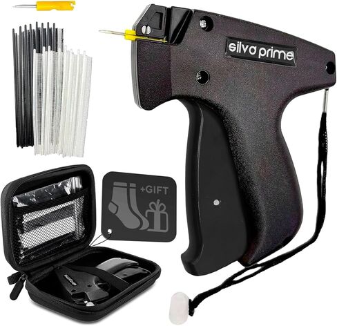 4000 Pcs Stitch Gun for Clothes, Tagging Gun for Clothing | 2000 Black & 2000 White Fasteners, 2 Stainless Steel Needles & Carry Case - Works on All Fabrics in Saudi Arabia