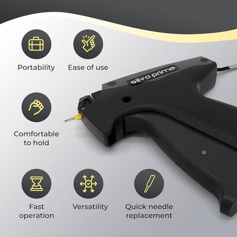 4000 Pcs Stitch Gun for Clothes, Tagging Gun for Clothing | 2000 Black & 2000 White Fasteners, 2 Stainless Steel Needles & Carry Case - Works on All Fabrics in Saudi Arabia