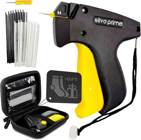 4000 Pcs Stitch Gun for Clothes, Tagging Gun for Clothing | 2000 Black & 2000 White Fasteners, 2 Stainless Steel Needles & Carry Case - Works on All Fabrics in Saudi Arabia