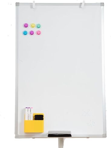 Pen Holder Dry Erase Marker Holder with Magnetic Attachment for Whiteboard, Blackboard, Dry Erase Easel, Versatile Utility Storage Organizer for Office, Fridge, Locker & Metal Cabinets, White in Saudi Arabia