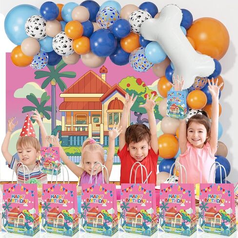 20 PCS Blue Dog Birthday Supplies ، حقائب هدايا زخارف الأطفال ، حقائب حفلة عيد ميلاد الأولاد والفتيات. in Kuwait