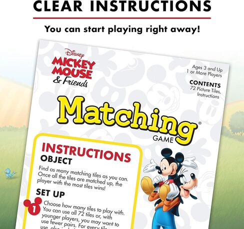Wonder Forge Mickey Mouse Matching Game | Build Focus and Memory with Classic Disney Characters | Fun and Engaging Activity for Kids Ages 3+ in Saudi Arabia