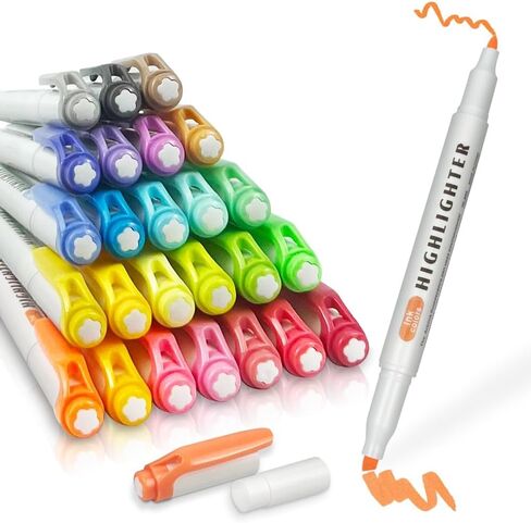 15 Colors Pastel Highlighter Set, Chisel Tip Bible Highlighter Assorted Colors, Dry-Quickly Mild Highlighter Markers for Office Supplies in Saudi Arabia