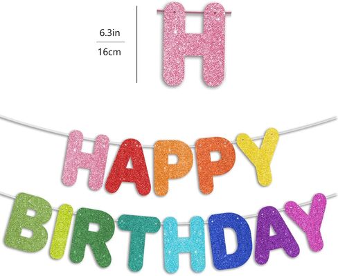 Pre-Strung Happy Birthday Banner Hot Pink Glitter Banner, Birthday Party Decorations & Decor Happy Birthday Backdrop/Sign in Saudi Arabia