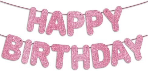 لافتة عيد ميلاد سعيدة قبل الشوط الساخن بريق وردي ، زخارف حفلة عيد ميلاد وديكور خلفية عيد ميلاد سعيد/علامة in Kuwait