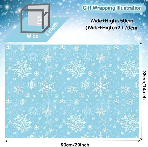 Bolsome 100 Sheets Christmas Tissue Paper for Gift Bags Navy Blue Snowflake Printed Tissue Paper for Gift Wrapping for Winter Wonderland Party Xmas Holidays Craft Supplies in Saudi Arabia