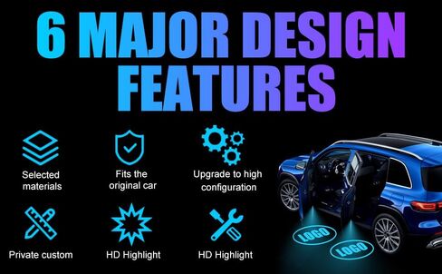 2PCS Car Door Light Projector ， Car Door Projector Rechargeable HD Car Welcome Courtesy Ghost Shadow Lamp Fit for Cars (for DO-D-GE) in Saudi Arabia