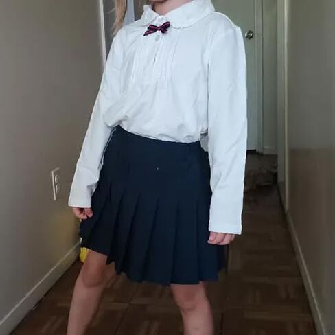 TTYAOVO Girl Skort Mini Flare Plain Pleated Skater Skirt Shool Uniform in Kuwait