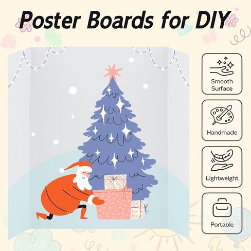 4 لوحة ملصق Trifold Pack ، لوحة عرض بيضاء 28 × 40 بوصة ، مجلس عرض محمول لعرض العلوم ، ومشروع DIY المدرسي ومعارض الأعمال التجارية in Kuwait