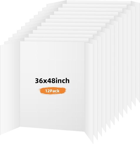 4 لوحة ملصق Trifold Pack ، لوحة عرض بيضاء 28 × 40 بوصة ، مجلس عرض محمول لعرض العلوم ، ومشروع DIY المدرسي ومعارض الأعمال التجارية in Kuwait