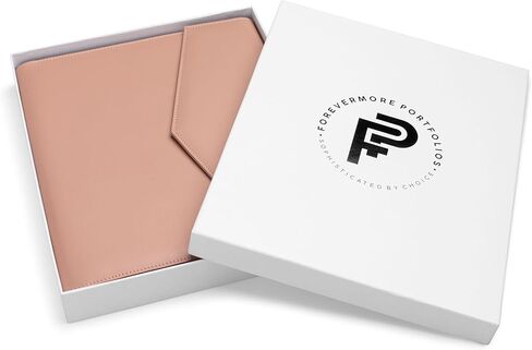 Forevermore Zipper Padfolio Portfolio Binder Organizer for Women | مجلد محفظة من جلد فو للسيرة الذاتية والوثائق واللوصاف وبطاقات العمل | منظم دفاتر مع المفكرة بما في ذلك - وردي in Kuwait