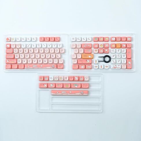 PBT Keycaps, 126 Keys Customized Keycaps, Cute Dye Sublimation Theme Keycap Set MOA Profile Keycaps for ANSI Layout Cherry Gateron MX Switch Mechanical Keyboard in Saudi Arabia