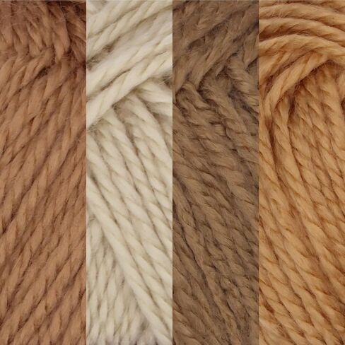 Jubileeyarn Amigurumi حدد الغزل - الاكريليك الطفل - ظلال البني - 4 skeins in Kuwait