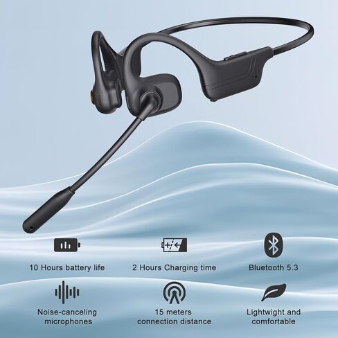 Bluetooth Headset with Microphone,V5.1,Noise Canceling Wireless On Ear Headphones, Bluetooth Headphones with Mic, Phone Headset Mute Button for Laptop, Skype, Call Centers, Office, Trucker in Saudi Arabia
