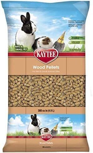 Kaytee Wood Pellets Pet Bird & Small Animal Litter for Ferrets, Guinea Pigs, Rats, Chinchillas, Hamsters, Gerbils, Rabbits, Mice, Hedgehogs and Dwarf Hamsters, 4.9 Liter, 8 Pound Bag in Kuwait