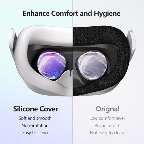 Silicone Shell Protector Cover for Meta Quest 3S, Durable & Protective VR Shell Cover Compitable with Meta Quest 3S Accessories- Detachable for Cleaning, Comfortable to The Touch（Black） in Saudi Arabia