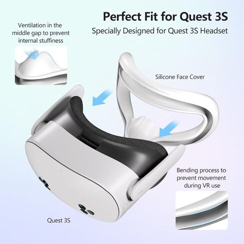Silicone Shell Protector Cover for Meta Quest 3S, Durable & Protective VR Shell Cover Compitable with Meta Quest 3S Accessories- Detachable for Cleaning, Comfortable to The Touch（Black） in Saudi Arabia