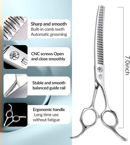 Professional Curved Thinning Scissors for Dog Grooming, 30-Degree Curvature, Japanese 440C for Trimming Dogs Cats and Other Pets face and paws (Curved Natural) in Kuwait